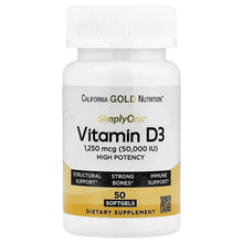 CaliforniaGoldNutrition_SimplyOne_VitaminD3_1_250mcg_50_000IU_50Softgels - Brands For Less USA