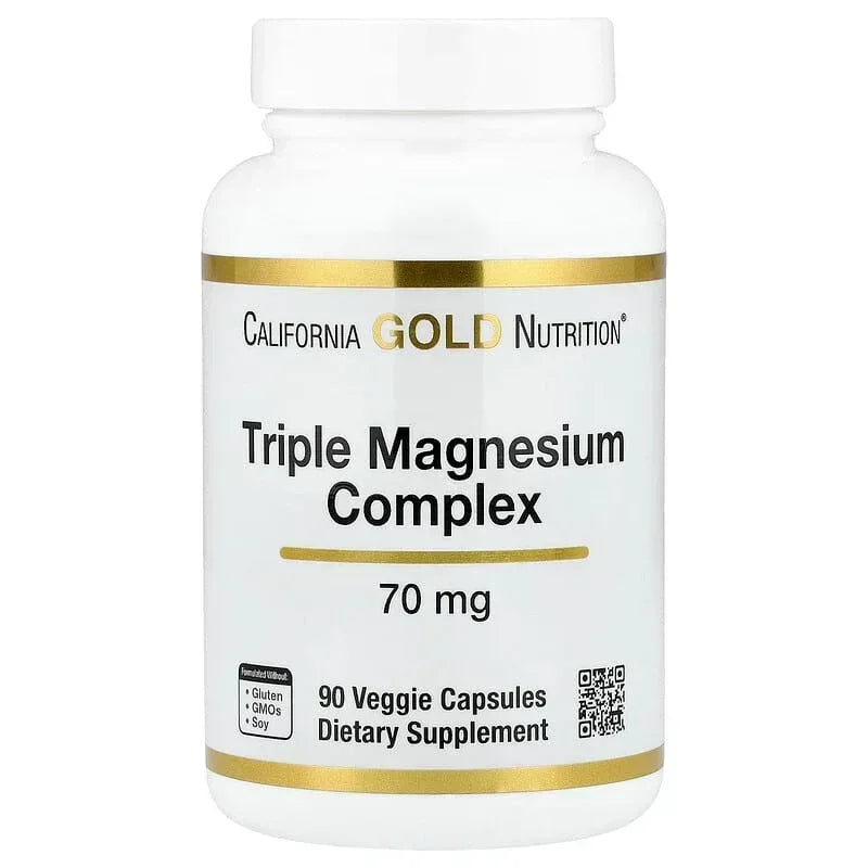 California Gold Nutrition, Triple Magnesium Complex, 70 mg , 90 Veggie ...