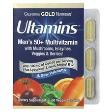 CaliforniaGoldNutrition_UltaminsMen_s50_MultivitaminwithCoQ10_Mushrooms_Enzymes_Veggies_Berries_60VeggieCapsules - Brands For Less USA