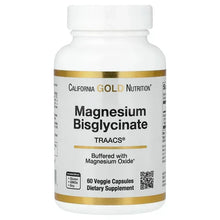 California_Gold_Nutrition_Magnesium_Bisglycinate_Chelate_Albion_TRAACS_60_Veggie_Capsules_100_mg_per_Capsule - Brands For Less USA