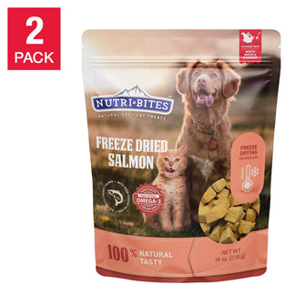 Canature NutriBites Freeze Dried Salmon, Dog and Cat Treat 18oz, 2-pack
