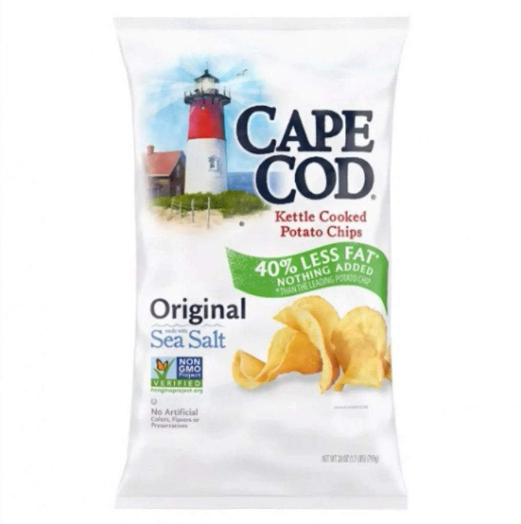 Cod Fat Cape Cod Less Fat Original Kettle Cooked Potato Chips, 28 oz.– Brands ...