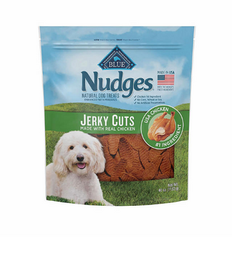 Blue Buffalo Nudges Natural Jerky Cut Dog Treats, Chicken Flavored, 40 oz.