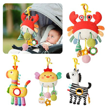 Car Seat & Stroller Toys For Babies 0-6 Months Crab Baby Car Seat Toys with Bell, Crinkle, Rattles, Clamp,Mirror, Squ Little