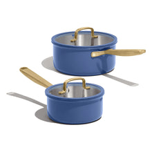 Carote 1.5QT & 3QT Tri-Ply Stainless Steel Saucepan Set with Lids, Small Induction Cooking Pot for Milk and Soup, Blue - Brands For Less USA