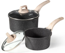 Carote 1.5Qt & 3.0Qt Non-Stick Sauce Pan Set with Lid, Non Stick Sauce Pots Cooking Pot with Pour Spout, Easy to Clean(Class Granite) - Brands For Less USA