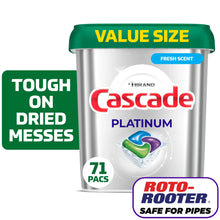 Cascade Platinum Dishwasher Pods, Dishwasher Detergent Soap Tabs, Fresh, 71 Count - Brands For Less USA