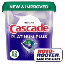 Cascade Platinum Plus ActionPacs Dishwasher Detergent Pacs, Fresh, 82 ct.