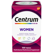 Centrum Women Multivitamin With Vitamins A, B, C, D3 & E With Iron, 100 Count
