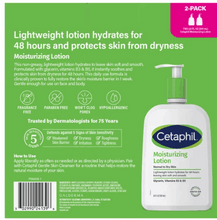 Cetaphil Moisturizing Lotion, Dry to Normal Sensitive Skin, 20 fl oz, 2-count