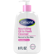 Cetaphil Nourishing Oil to Foam Facial Cleanser for Normal to Dry Skin, up to 24 Hour Hydration, 8 fl oz