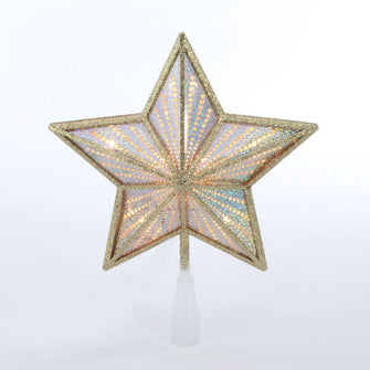 Champagne Gold Star LED Christmas Tree Topper, 12", by Holiday Time