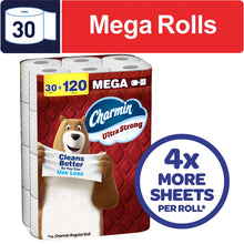 Charmin Ultra Strong Toilet Paper 30 Mega Rolls, 220 Sheets Per Roll