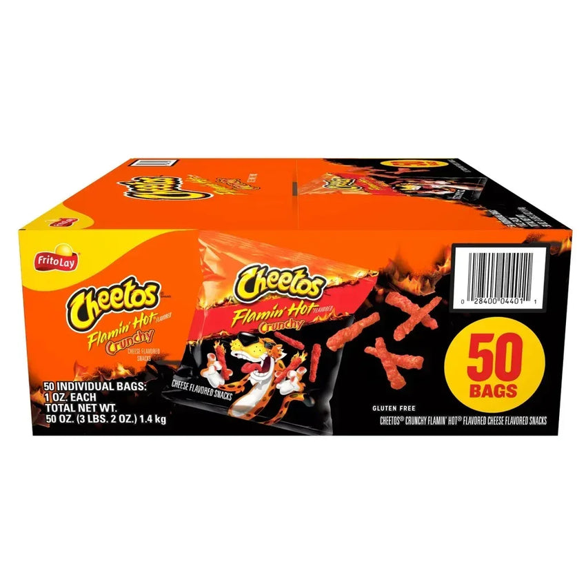 Cheetos Crunchy, Flamin' Hot, 1 oz, 50-count– Brands For Less USA