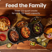 Chefman Stainless Steel Triple Slow Cooker & Buffet Server