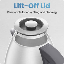 Hervidor eléctrico Chefman de 1,8 litros, 1500 W, de cocción rápida con tapa extraíble, acero inoxidable 