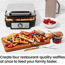 Chefman 4 Slice Belgian Waffle Maker w/ Adjustable Temperature, Stainless Steel