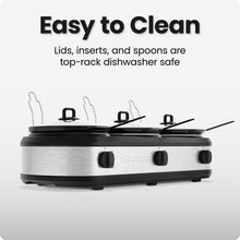 Chefman Stainless Steel Triple Slow Cooker & Buffet Server