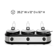 Chefman Stainless Steel Triple Slow Cooker & Buffet Server