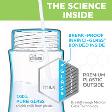 Chicco Duo Hybrid Baby Bottle, Invinci-Glass Inside/Plastic Outside, 5oz - Neutral, New