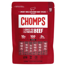 Chomps Smokey BBQ Seasoned Beef Sticks, 1.15 oz, 12-count
