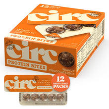 CirC Energy Bites - 12 Pack Peanut Chocolate Chip Gluten Free Protein Balls - 10g Protein, Whole Grains, Nuts & Fruit - Portable Healthy Snacks for Adults & Kids, 5 Piece Resealable Packs
