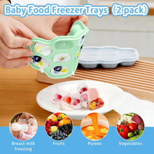 Clackibukvyz Silicone Baby Food Feeder & Freezer Tray Storage Containers, Double as Teething Toys, 2 Pack