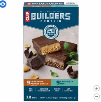 Clif Builder's Protein Bar, Variety Pack, 2.40 oz, 18-count