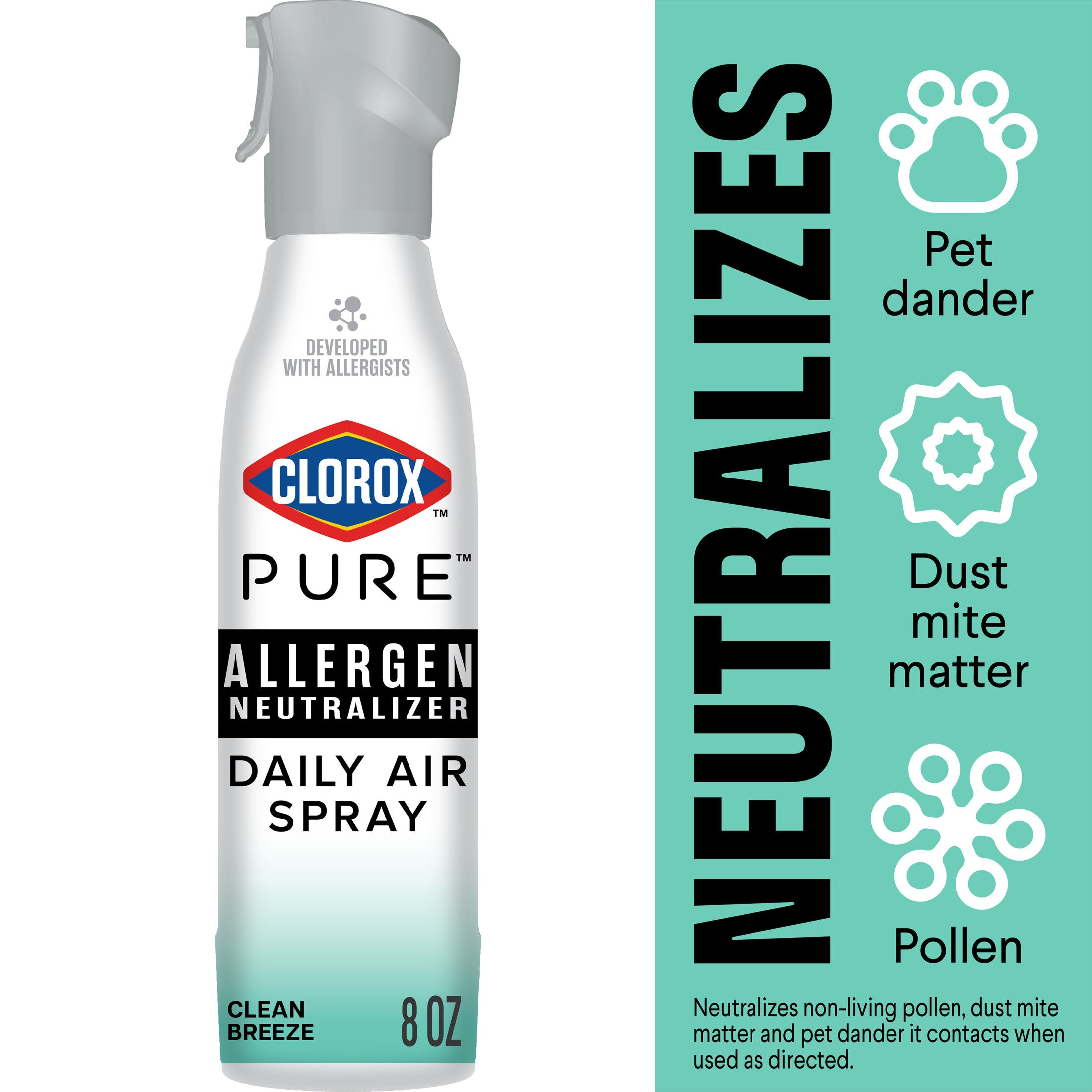 Clorox PURE Allergen Neutralizer Daily Air Spray, Clean Breeze, 8 oz B ...