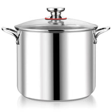 Coliware 12QT Stainless Steel Stock Pot with Glass Lid, 18/10 Food-Grade Material, 3-Ply Bottom, Induction Compatible, Dishwasher Safe - Brands For Less USA