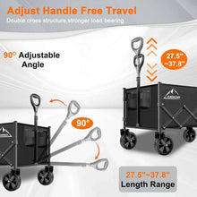 Collapsible Folding Wagon Cart, 350LBS Utility Large Capacity Cart Foldable Wagon with All Terrain Wheels, Grocery Wagons Carts for Garden Shopping Sports Camping