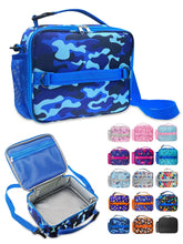 ComfiTime Lunch Bag for Kids – Insulated Lunch Box for Girls and Boys, Cute Reusable Cooler Bag with Zipper Pockets, Bottle Holder, Padded Handles and Shoulder Strap (Blue Camouflage) - Brands For Less USA