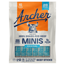 Country Archer Grass-Fed Beef Stick Minis Original, 0.5 oz, 28-Count