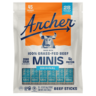 Country Archer Grass-Fed Beef Stick Minis Original, 0.5 oz, 28-Count