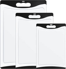 Cutting Boards for Kitchen, Plastic Cutting Board Set of 3, Dishwasher Safe Cutting Boards w/Juice Grooves for Meat, Veggies, Easy Grip Handle, Serveware Accessories