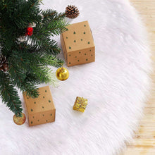 DAKIMOE Christmas Tree Skirt White Plush Skirts Xmas Decorations for Merry Christmas Party Faux Fur, 30 inches