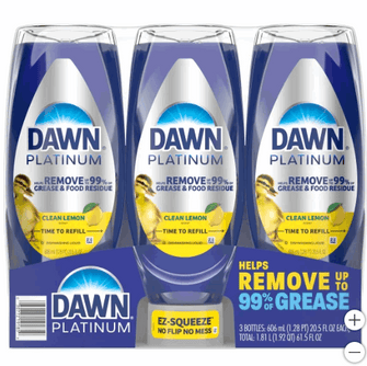 Dawn Platinum Dish Soap, Clean Lemon, 20.5 fl oz, 3-count