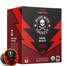 Death Wish Coffee, Organic and Fair Trade, Dark Roast, Single-Serve Coffee Pods, 18 Count - Brands For Less USA