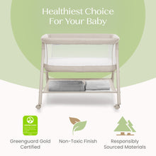 Delta Children Haven AirFlow Bassinet with Breathable Mesh and Wheels, Tan
