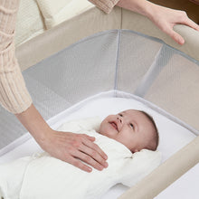 Delta Children Haven AirFlow Bassinet with Breathable Mesh and Wheels, Tan