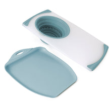 Dexas 2-Pack Over the Sink Strainer and Chop & Scoop Cutting Board, Choose Color