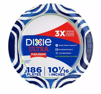 Dixie Ultra Heavyweight Dinner Paper Plates, 10", 186 ct.