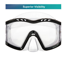 Experience Unmatched Clarity and Comfort

Get a full panoramic view with our premium swim mask, designed for superior underwater visibility. The impact-resistant polycarbonate lens ensures durability while offering crystal-clear vision.

All-Day Comfort: Soft, hypoallergenic facial skirt and adjustable split strap provide a secure, comfortable fit with no skin irritation.

Snug &amp; Secure Fit: Easily adjustable ratcheting strap system keeps the mask firmly in place, even during active use.

Safe &amp; Dur