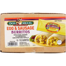 Don Miguel Breakfast Burritos, Eggs, Sausage and Cheese, 7 oz, 12-count