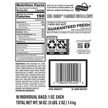 Doritos Tortilla Chips, Cool Ranch, 1 oz, 50-count