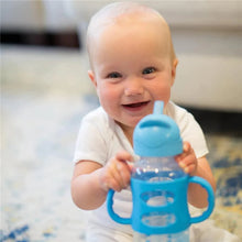 Dr. Brown's Milestones Wide-Neck Sippy Straw Bottle, 100% Silicone Handles, 9oz/270ml, 6m+