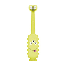 Dr. Brown's ToothScrubber Toothbrush, 3-Sided, Color Changing Bristles, Suction Base, Yellow, 1-4Y