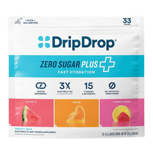 DripDrop Hydration Zero Sugar Plus, 33 Stick Packs in Resealable Pouch, Variety Pack