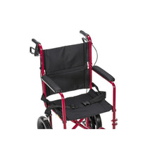 DriveMedicalLightweightExpeditionTransportWheelchairwithHandBrakes_19SeatRed4 - Brands For Less USA