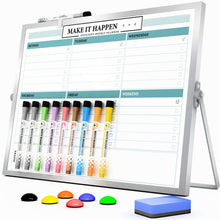 Marsrock Sale 17"×13"Green Desktop Double-Sided Dry Erase Whiteboard with Stand,10Markers,6Magnets,1Eraser,Great for Home,School&Office Planning